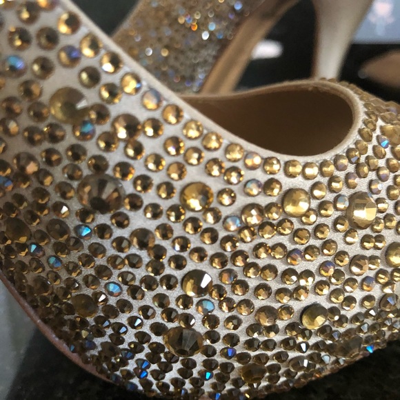 Benjamin Adams Crystal Rhinestone Heel Peep Toe 7 - Picture 4 of 15